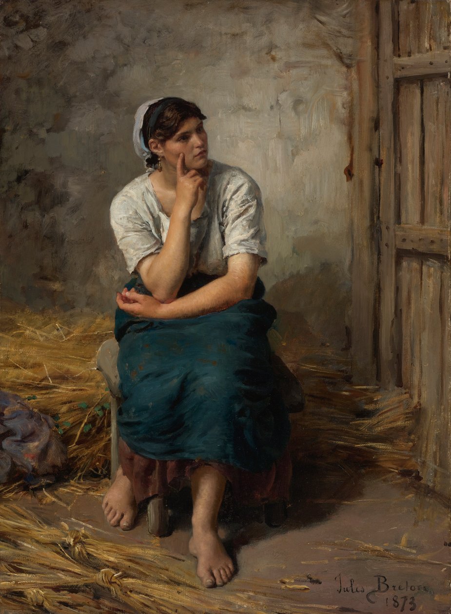 Francouzsky: Paysanne au Repos Odpočívající rolnice od Jules Breton