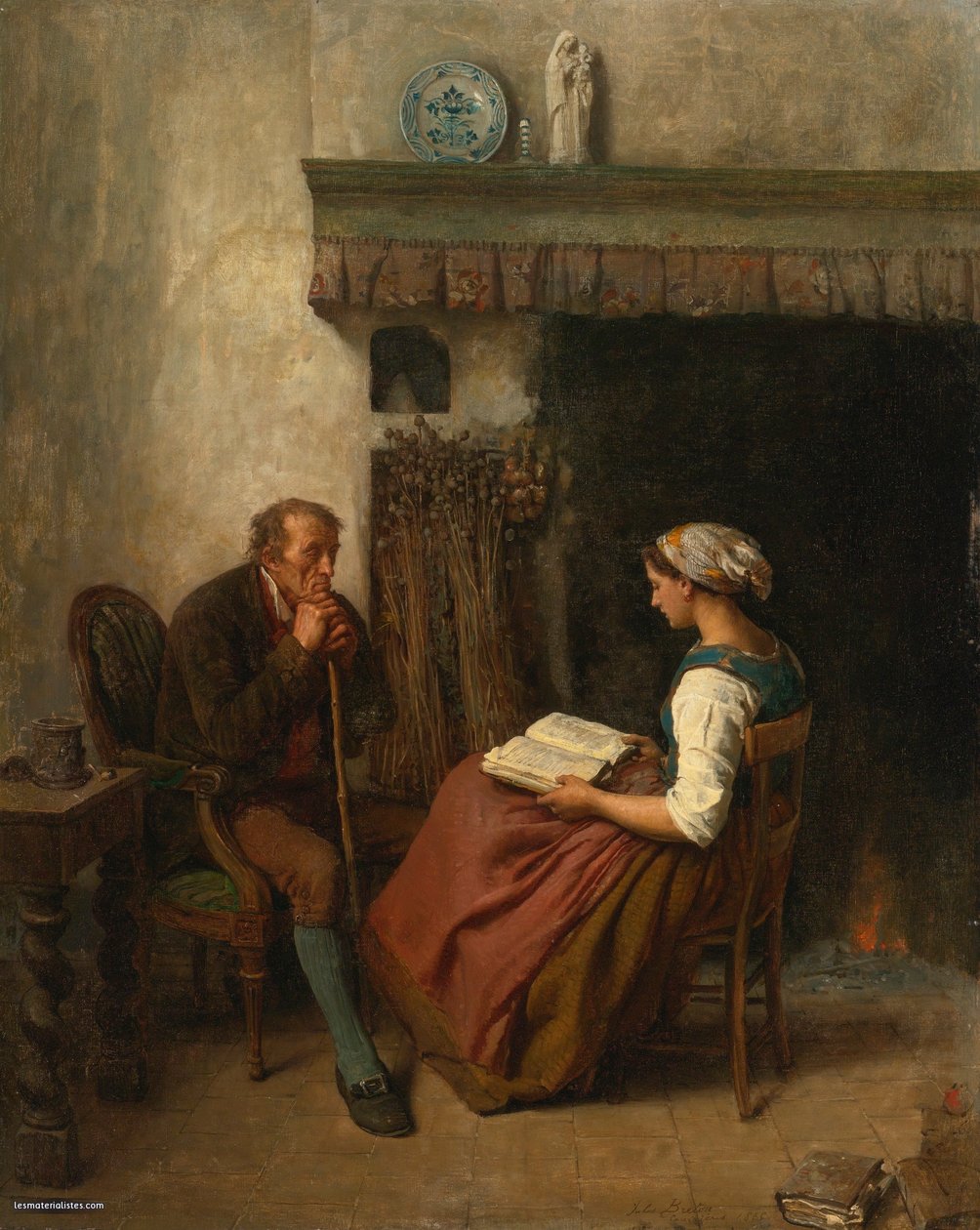 Jules Breton, 1865 - Čtení od Jules Breton