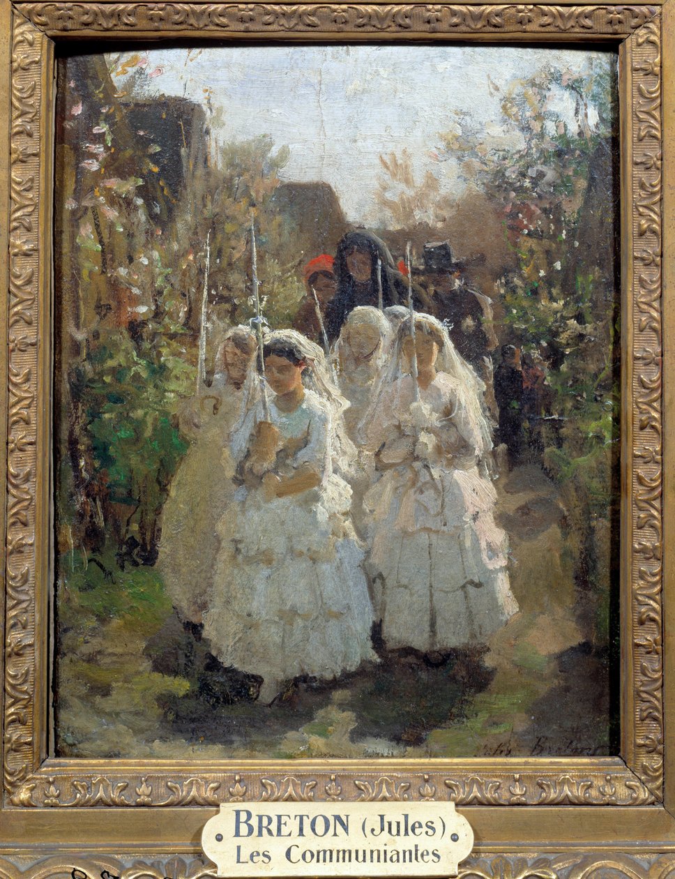 Les premier communiantes à Courrieres od Julese Bretona (1827-1905) (olej na kartonu) od Jules Breton