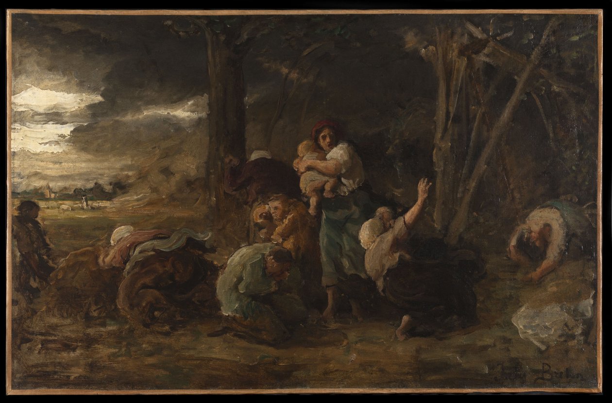 Blesk, asi 1865 (olej na plátně) od Jules Breton