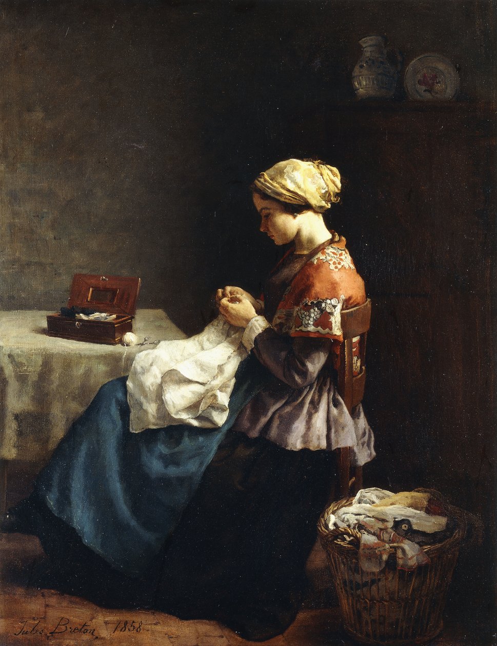 Malá švadlena, 1858 od Jules Breton