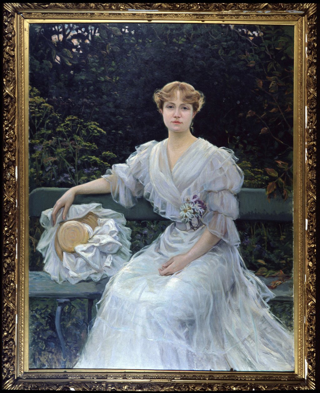 Portrét Marguerite Durand - obraz od Julese Cayrona od Jules Cayron