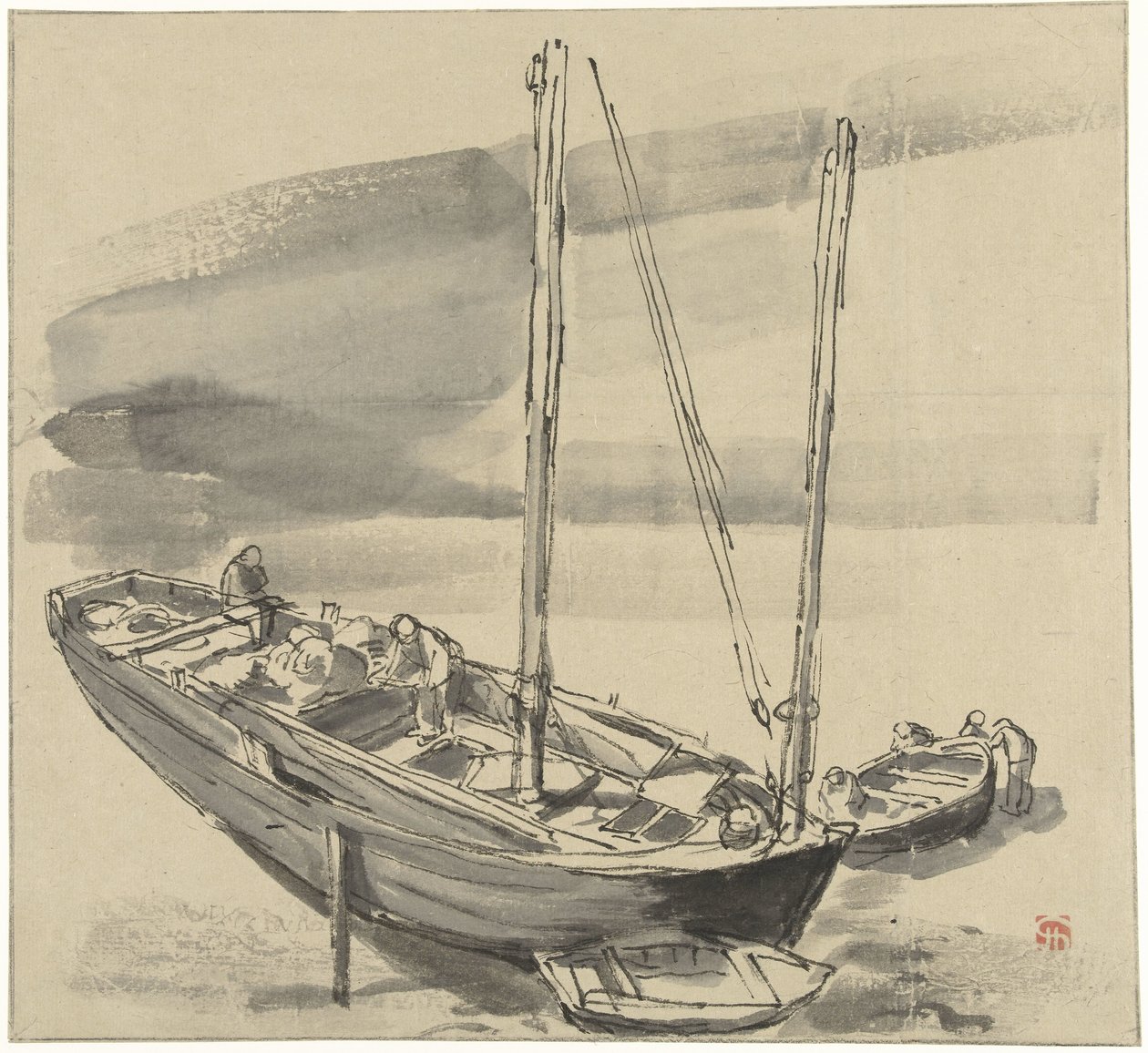 Lodě v Grancampu (Calvados) od Jules Chadel