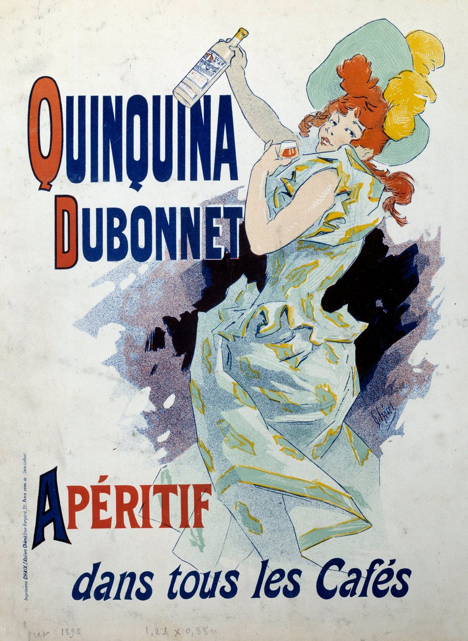 Reklamní plakát Julese Chereta (1836-1932) na aperitiv Quinquina Dubonnet. 1895 Paříž, dekorativní umění od Jules Cheret