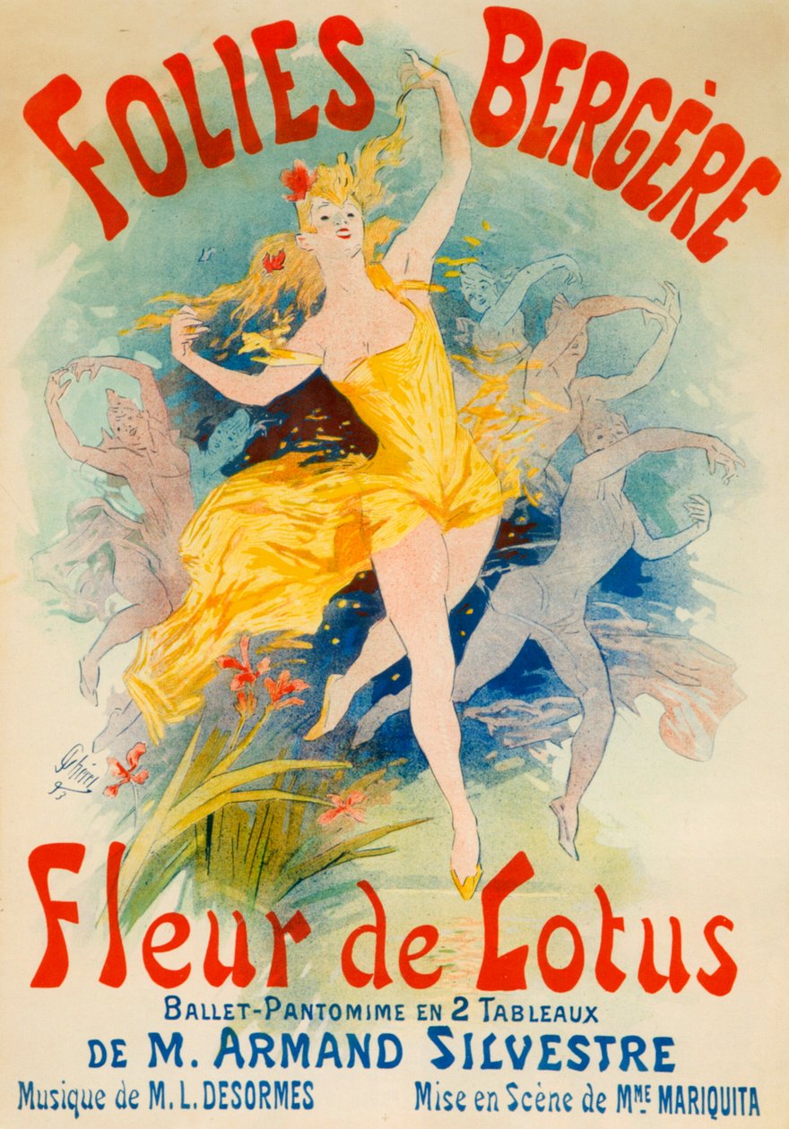 Balet Fleur de Lotus pro Folies Bergère, Paříž od Jules Cheret