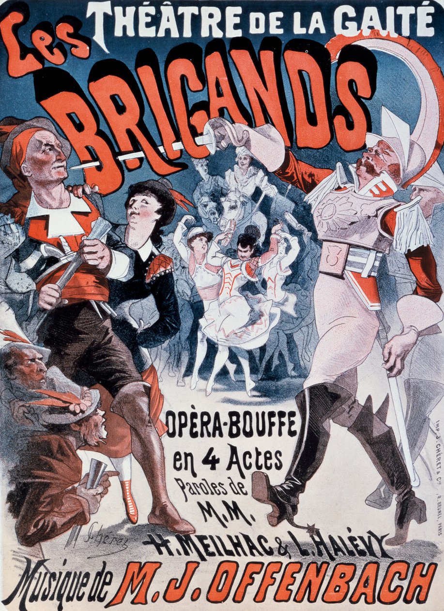 Plakát pro Les Brigands od Jacquese Offenbacha od Jules Cheret
