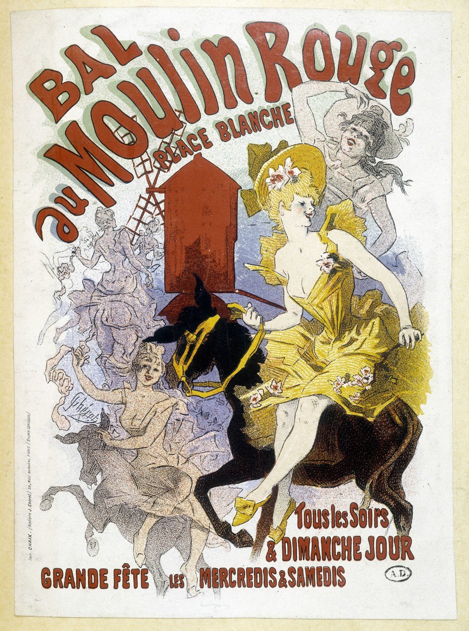 Plakát na ples Moulin Rouge od Julese Chéreta, konec 19. století od Jules Cheret