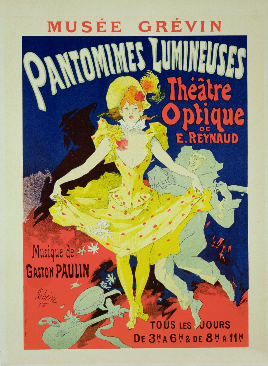 Reprodukce reklamního plakátu „Pantomimes Lumineuses“ v Musée Grevin, 1892 od Jules Cheret
