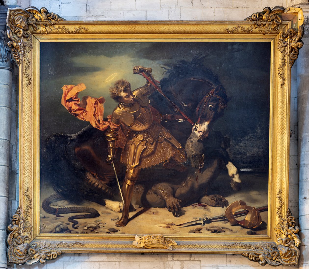 Svatý Jiří zabíjí draka od Jules Claude Ziegler