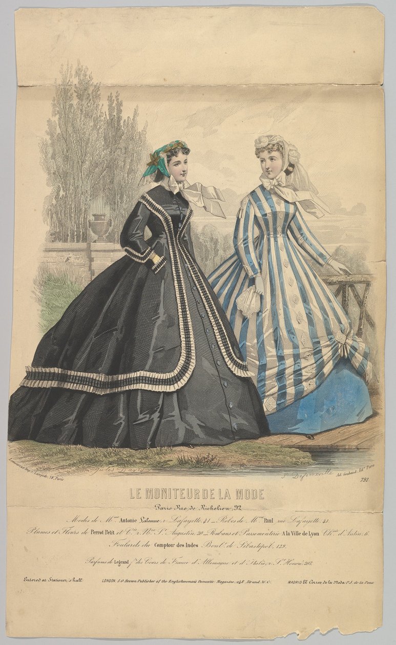 Modes de Mme. Antonie Lalanne, č. 791, z Le Moniteur de la Mode, 1848. od Jules David