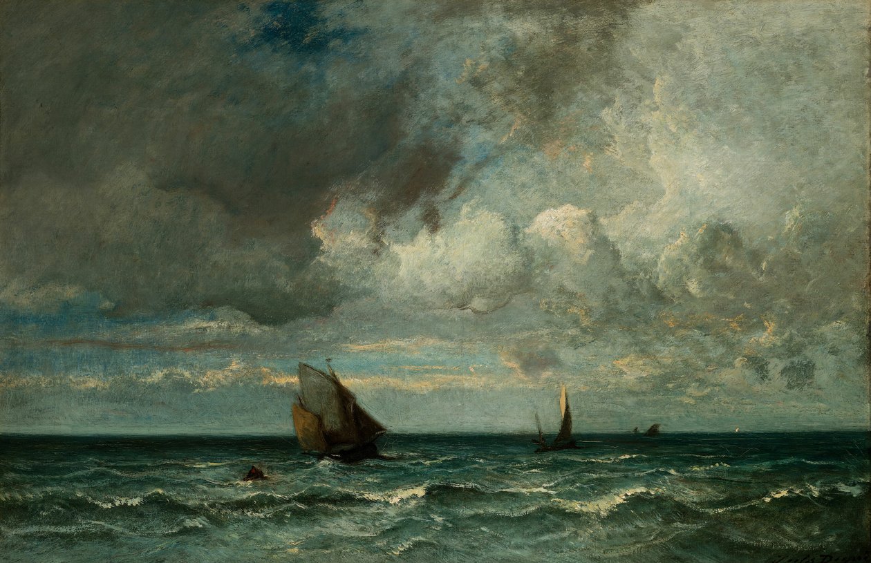 Barks prchající před bouří od Jules Dupré