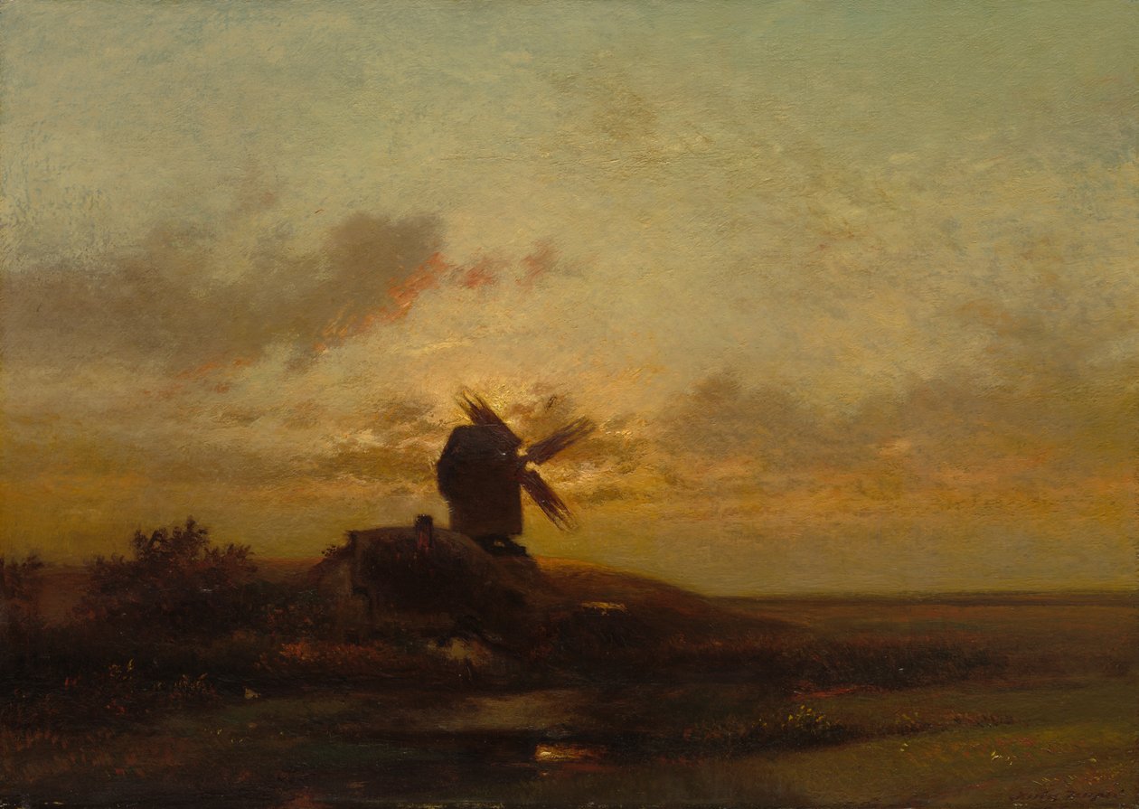 Větrný mlýn od Jules Dupré