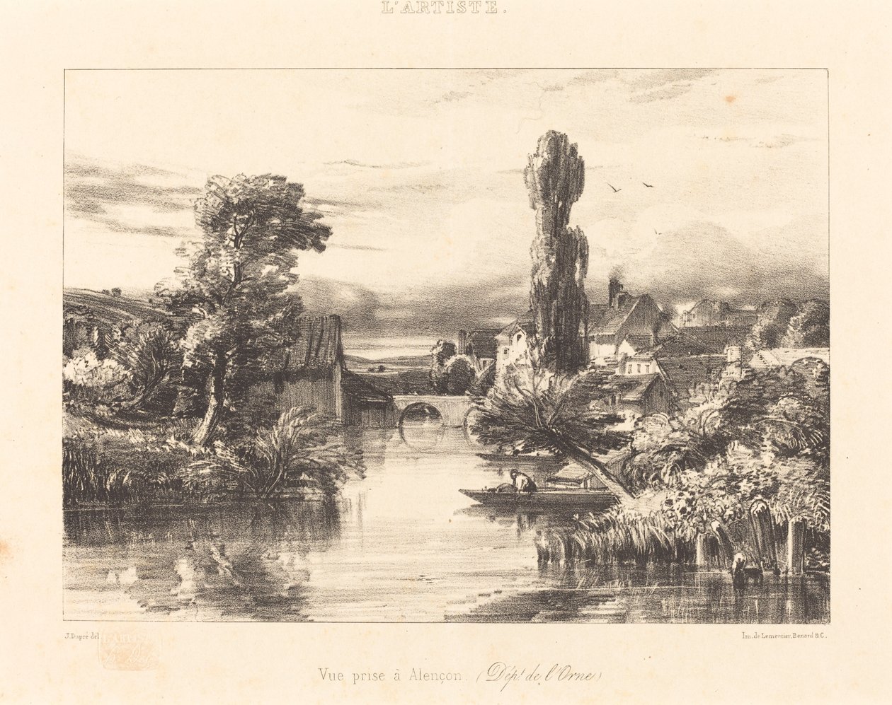 Pohled na Alençon od Jules Dupré
