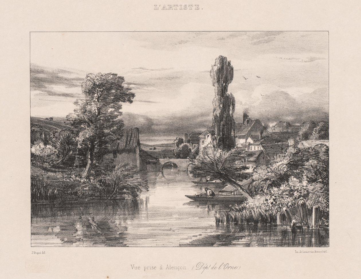 Pohled na Alençon od Jules Dupré