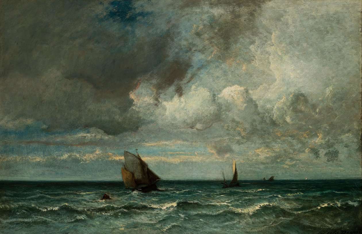 Barks prchající před bouří od Jules Dupré