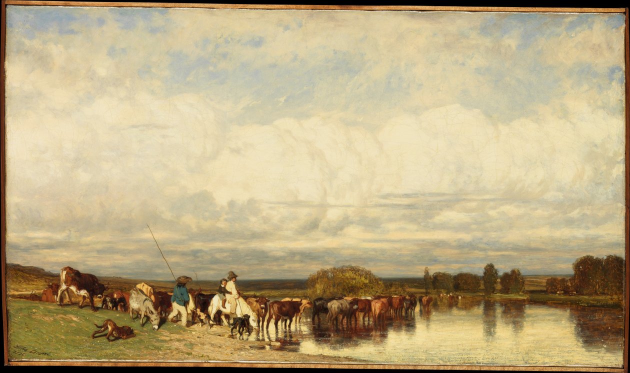Krávy přecházející brod od Jules Dupré