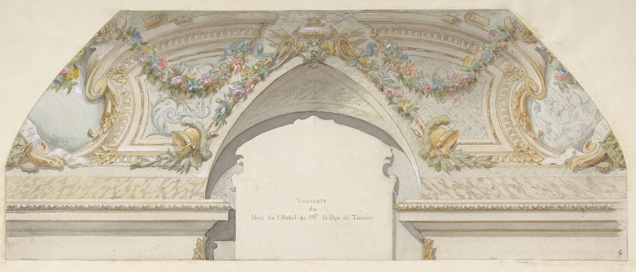 Design pro Hôtel de Trevise, Paříž, druhá polovina 19. století. Tvůrci: Jules-Edmond-Charles Lachaise, Eugène-Pierre Gourdet. od Jules Edmond Charles Lachaise and Eugène Pierre Gourdet