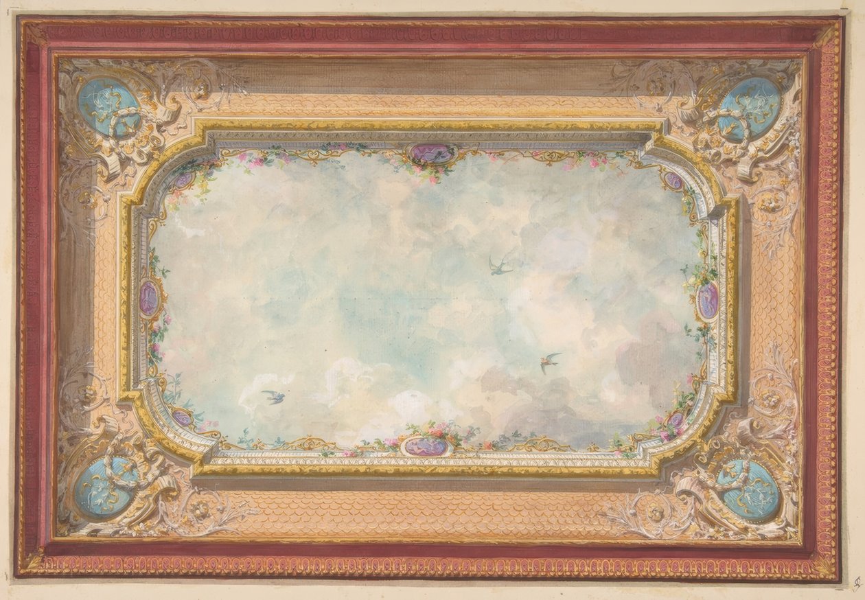 Design pro strop s nebem trompe loeil od Jules Edmond Charles Lachaise
