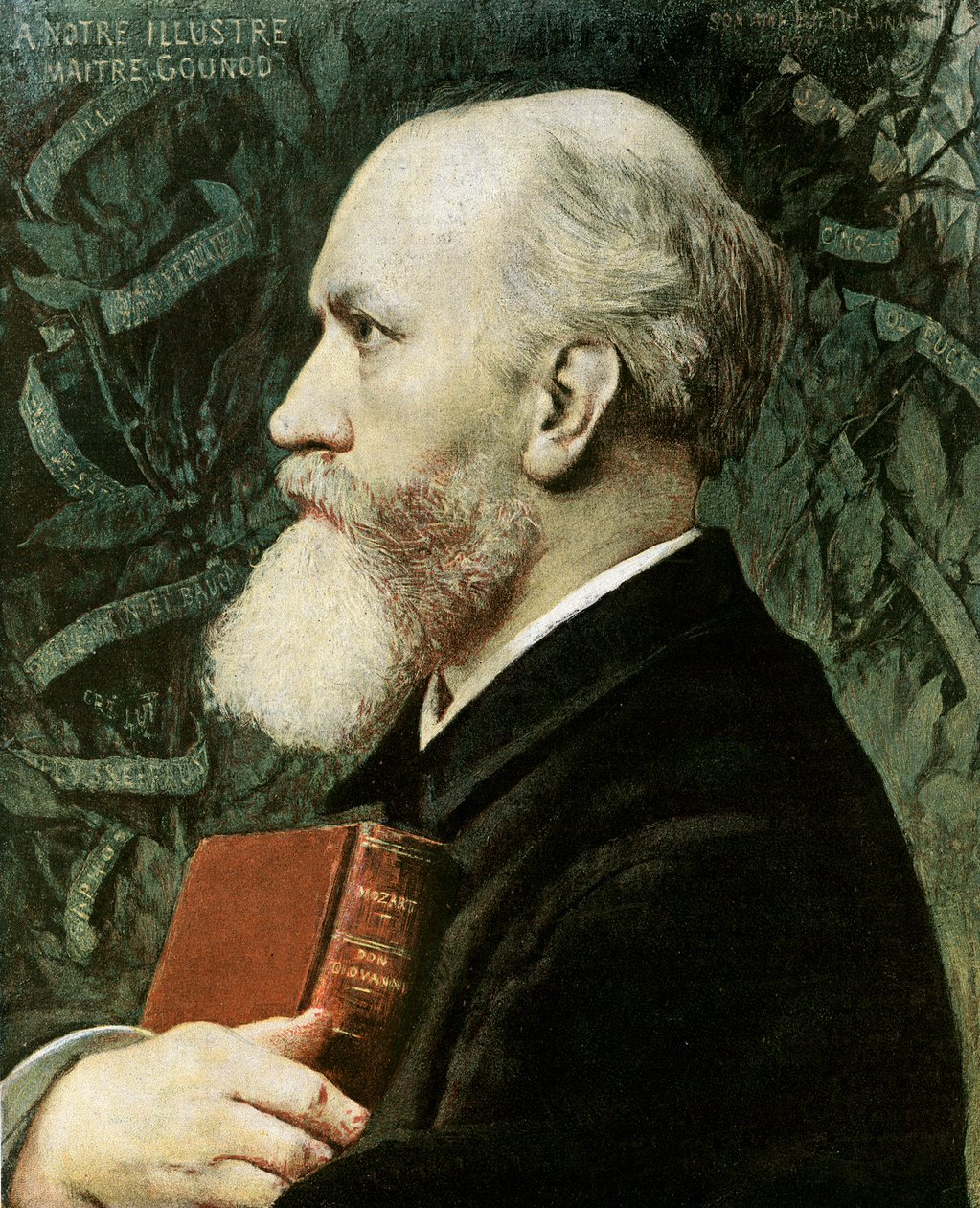 Portrét Charlese Gounoda (barevná litografie) od Jules Elie Delaunay