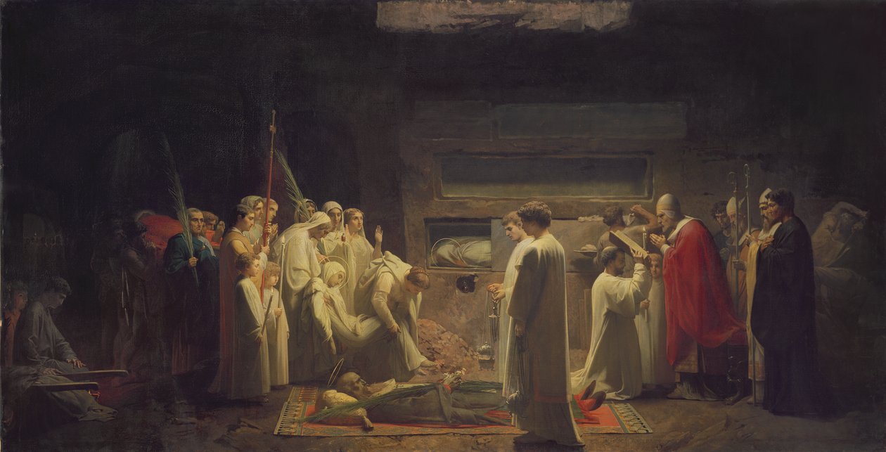 Mučedníci v katakombách, 1855 od Jules Eugene Lenepveu