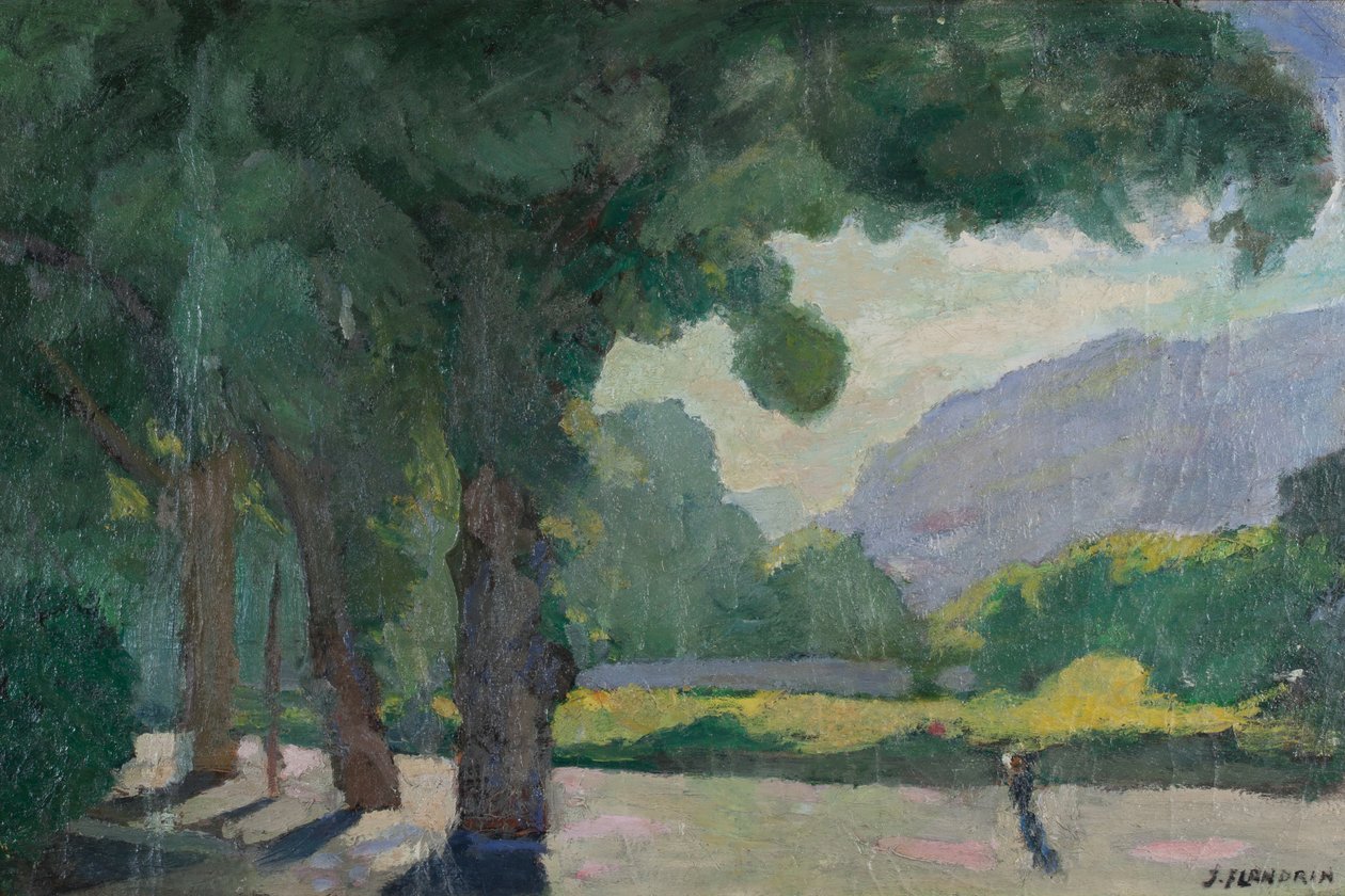 Grenoble, näkymä otettu Île Verte 1922 Öljy pahville od Jules Flandrin
