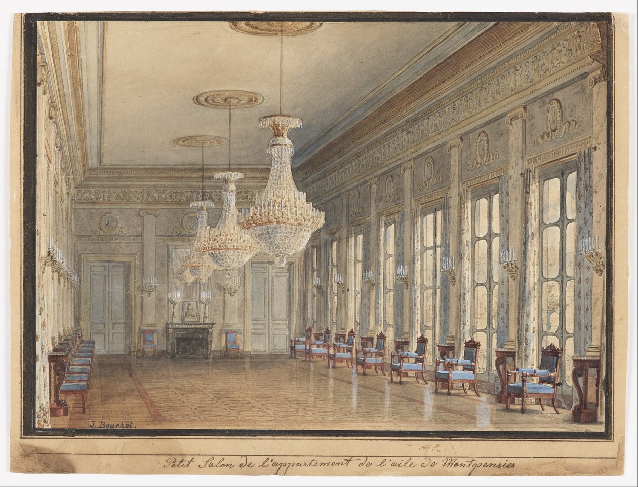 Salon v Montpensierově křídle, Palais Royal od Jules Frédéric Bouchet