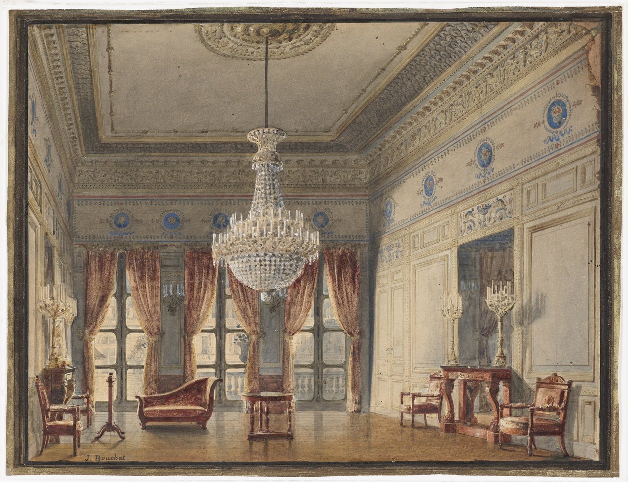 Salon v Montpensierově křídle, Palais Royal od Jules Frédéric Bouchet