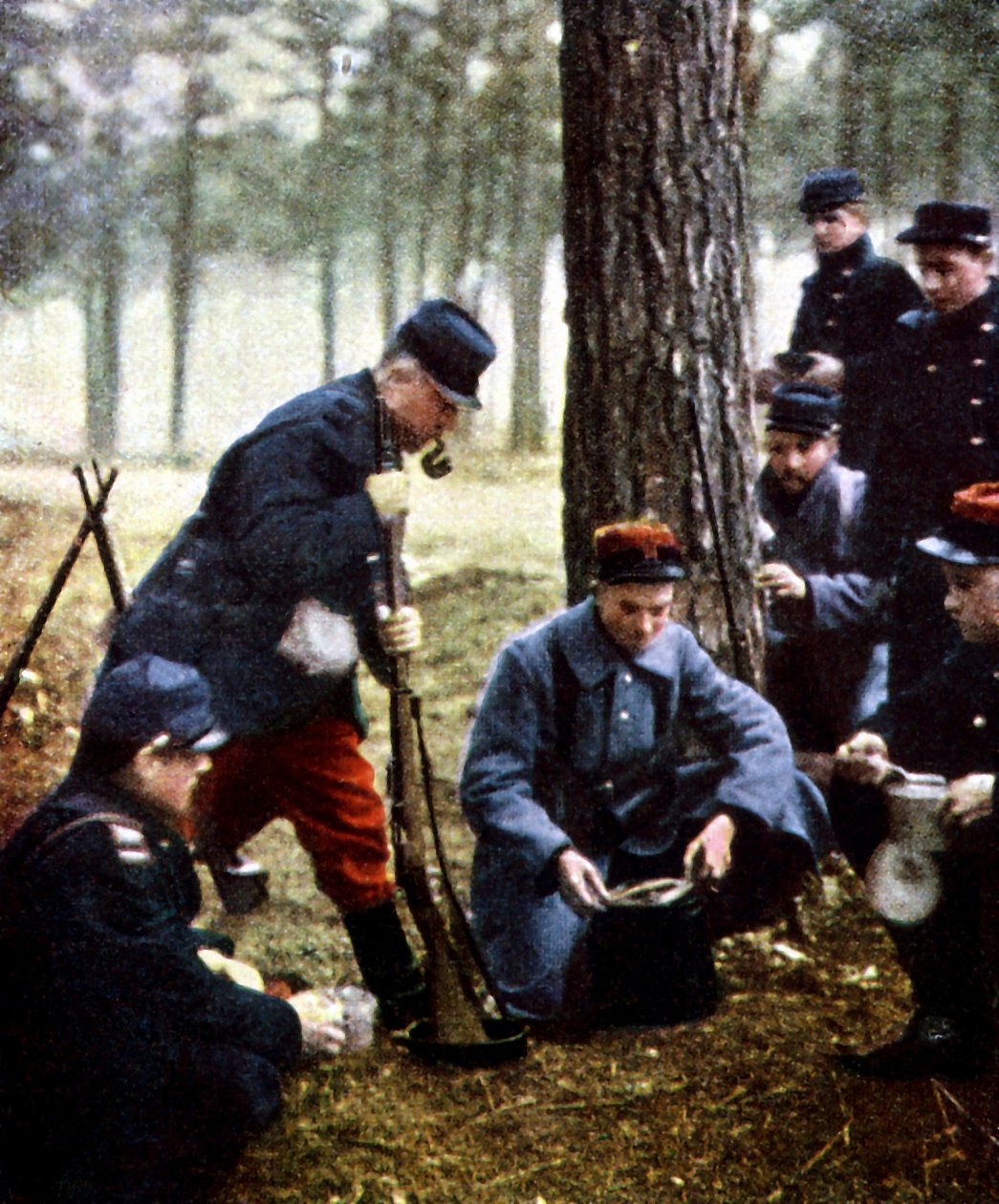 Francouzští vojáci, Marne, září 1914 (autochrom) od Jules Gervais Courtellemont