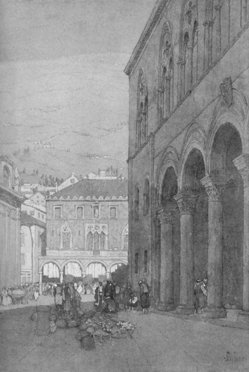 Rektorský palác a veřejné náměstí v Ragusa, 1913 od Jules Guerin
