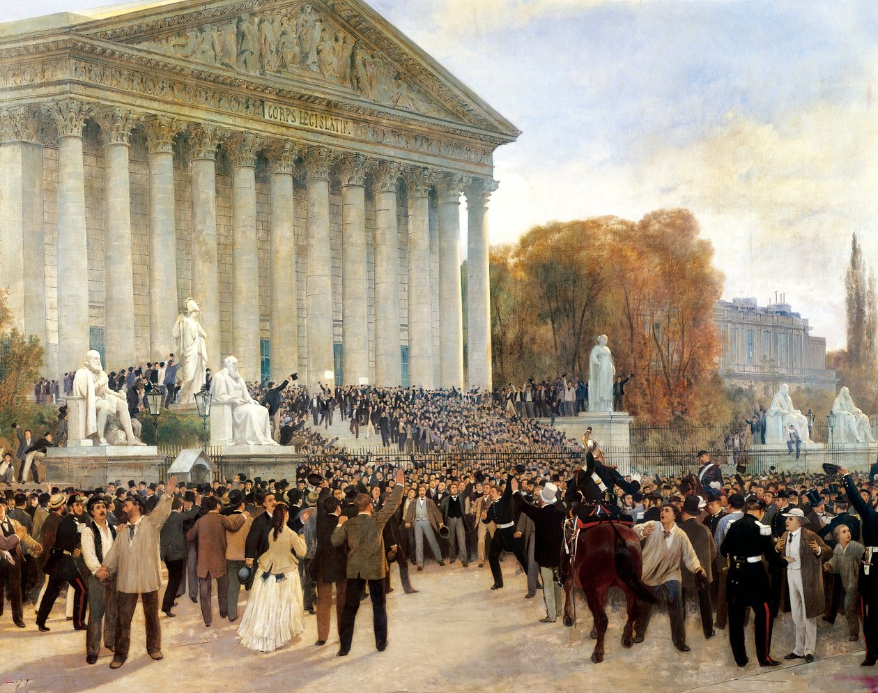 Vyhlášení třetí republiky v Paříži, 4. září od Jules and Guiaud Jacques Didier