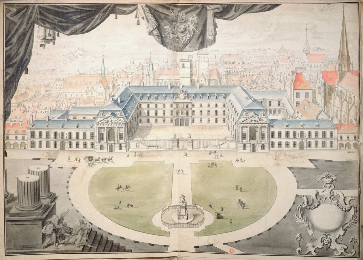 Projekt obnovy paláce burgundských vévodů v Dijonu, 1698 od Jules Hardouin Mansart