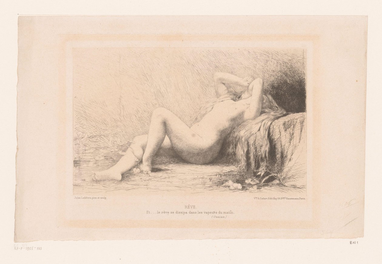 Ležící nahá žena Rêve (název na objektu) od Jules Joseph Lefebvre