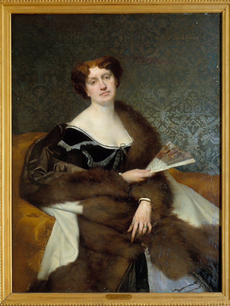 Portrét Madame Alexandre Dumas Syn, rozená Nadia Knorring, Obraz Julese Lefebvrea (1836-1911) Villers Cotterets z 19. století. Muzeum Alexandra Dumase od Jules Joseph Lefebvre