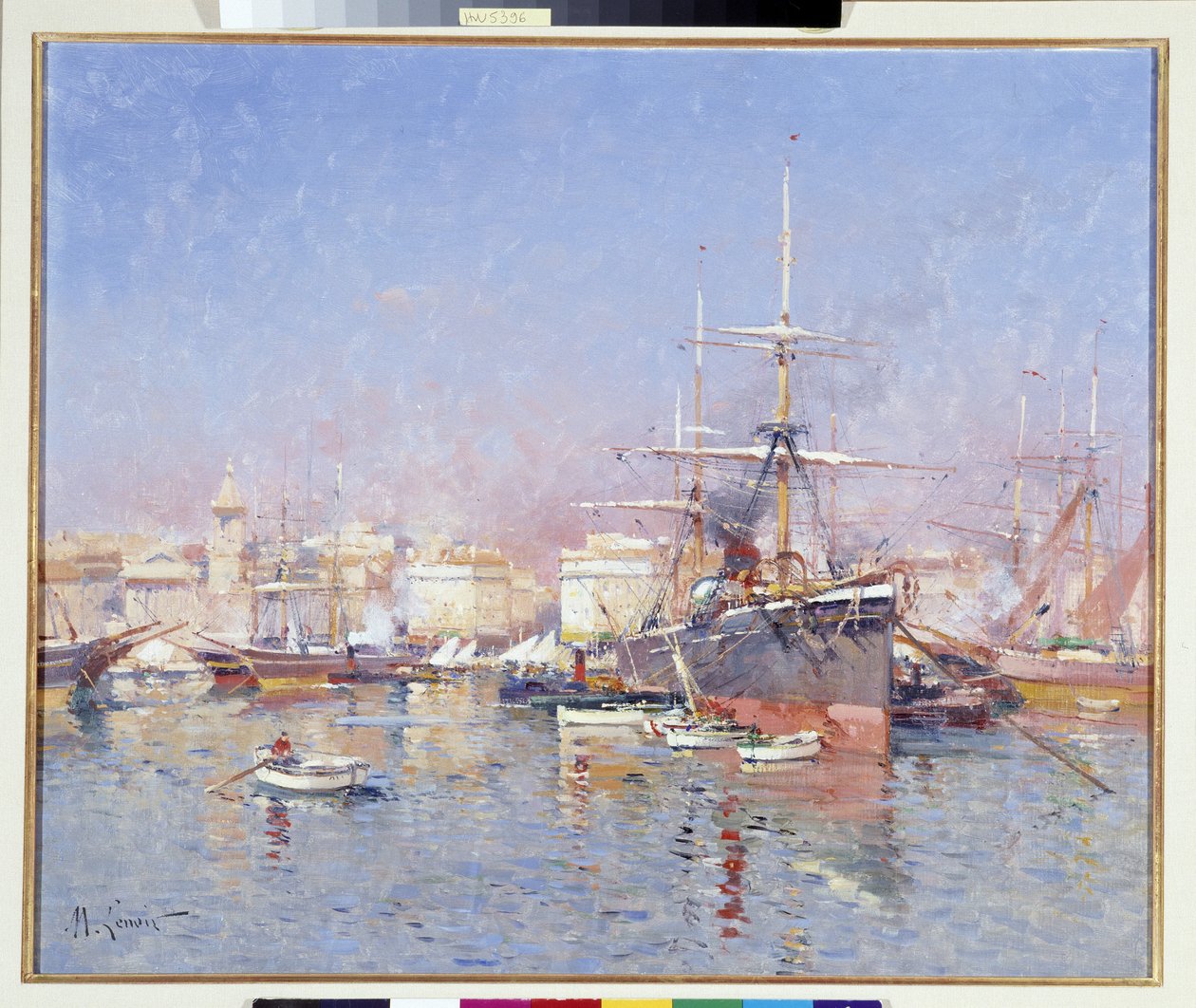 Goelette vytvořený ve Starém přístavu v Marseille Obraz Julese Marcela Lenoira (1872-1931) 20. století Povinná zmínka: Založení sbírky, Provence, Marseille od Jules Marcel Lenoir