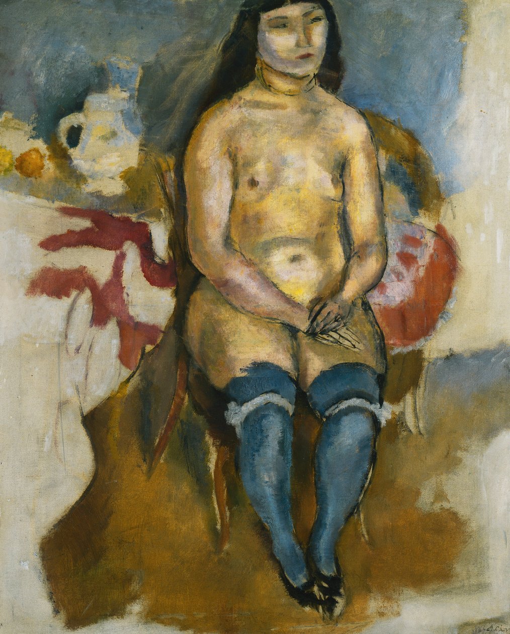 Asiat v modrých punčochách; Asiat v modrých punčochách, 1922 od Jules Pascin