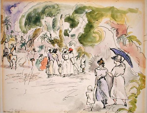 Postavy v krajině od Jules Pascin