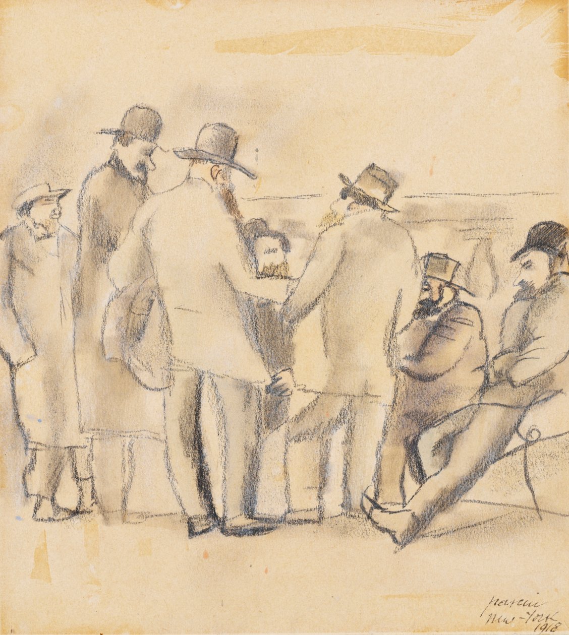 Skupina mužů, New York od Jules Pascin