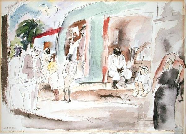 Havana (akvarel na papíře) od Jules Pascin