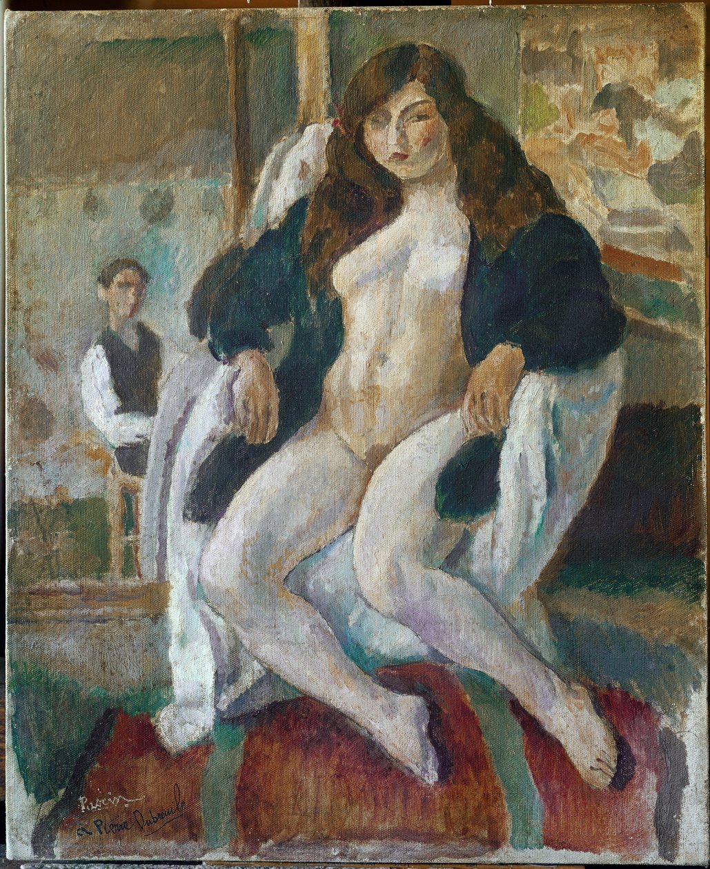 Portrét malíře a jeho modelu (olej na plátně, 20. století) od Jules Pascin