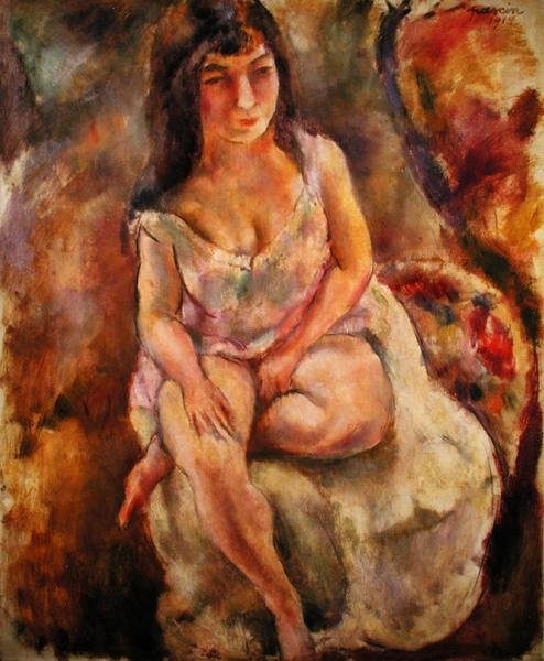 Sedící polonahá od Jules Pascin