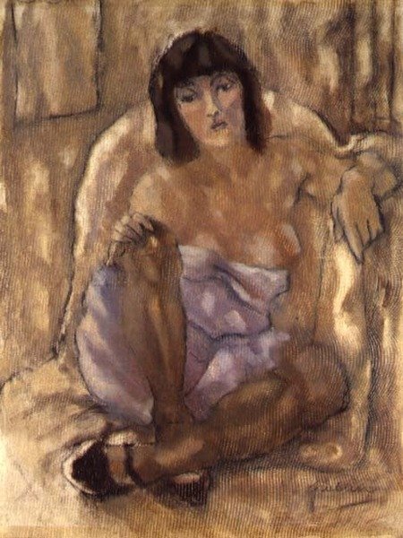 Sedící žena (olej na plátně) od Jules Pascin
