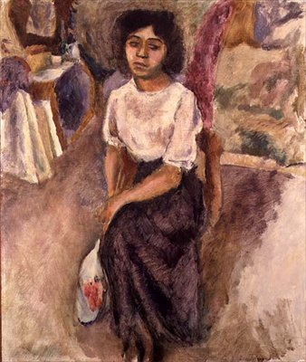 Sedící žena, kolem roku 1915 (olej na plátně) od Jules Pascin