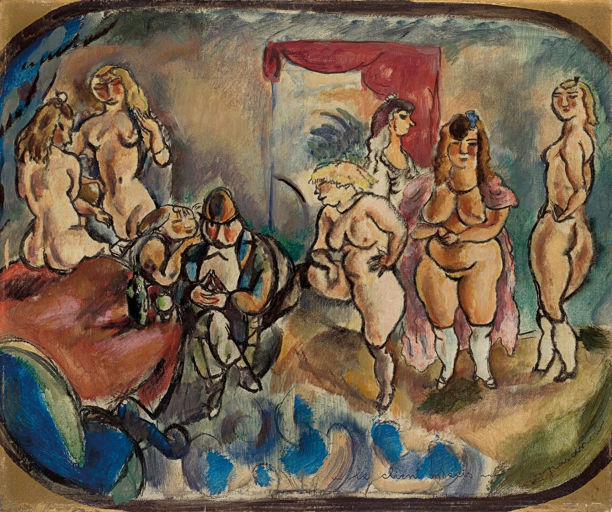 Nerozhodný klient; Le client indecis, 1916 od Jules Pascin
