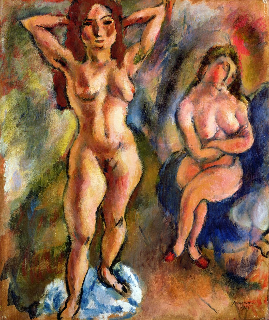 Dva akty: Jeden stojící, jeden sedící, 1913 od Jules Pascin