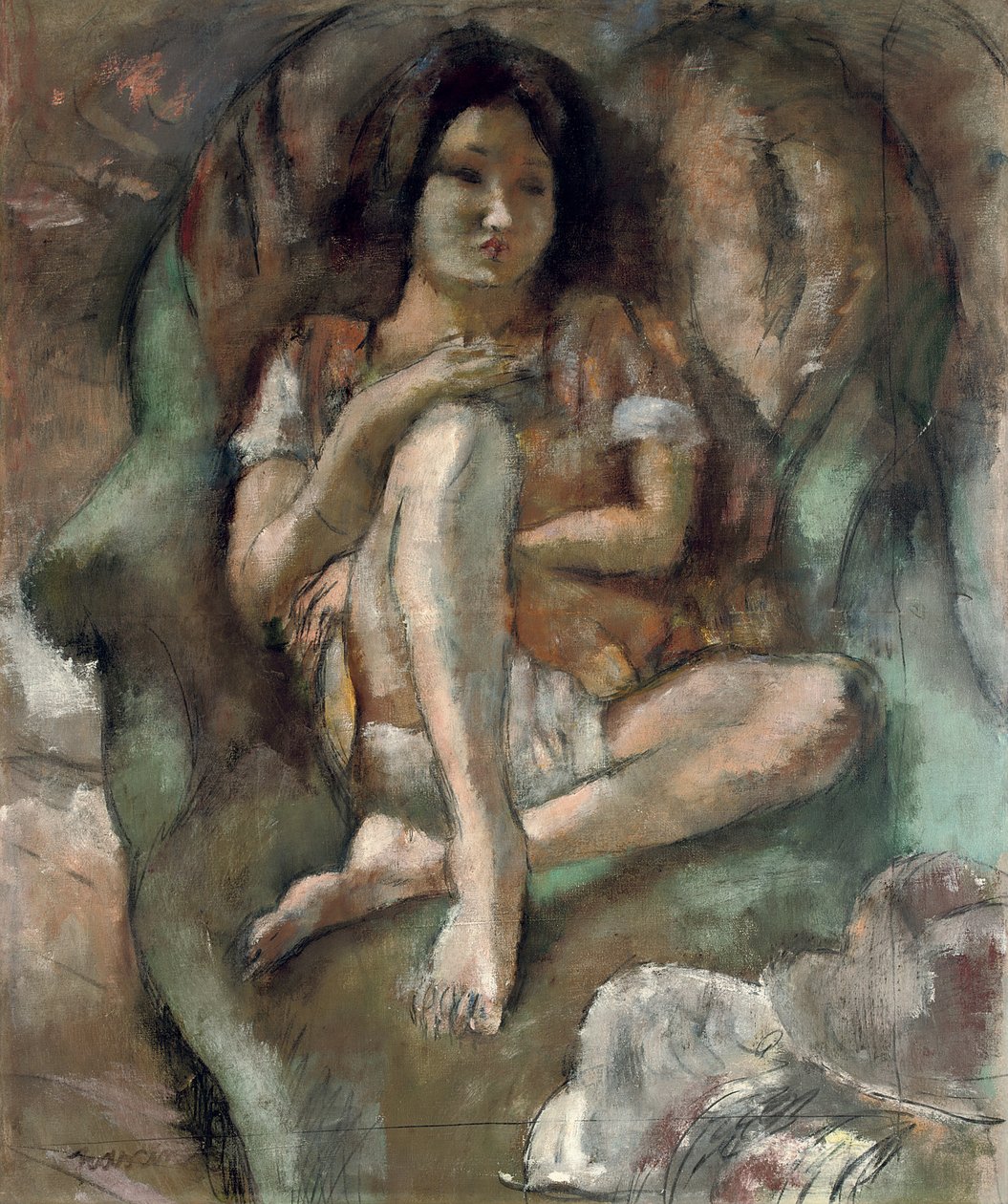 Mladá dívka v křesle; Mladá dívka v křesle, 1922 od Jules Pascin