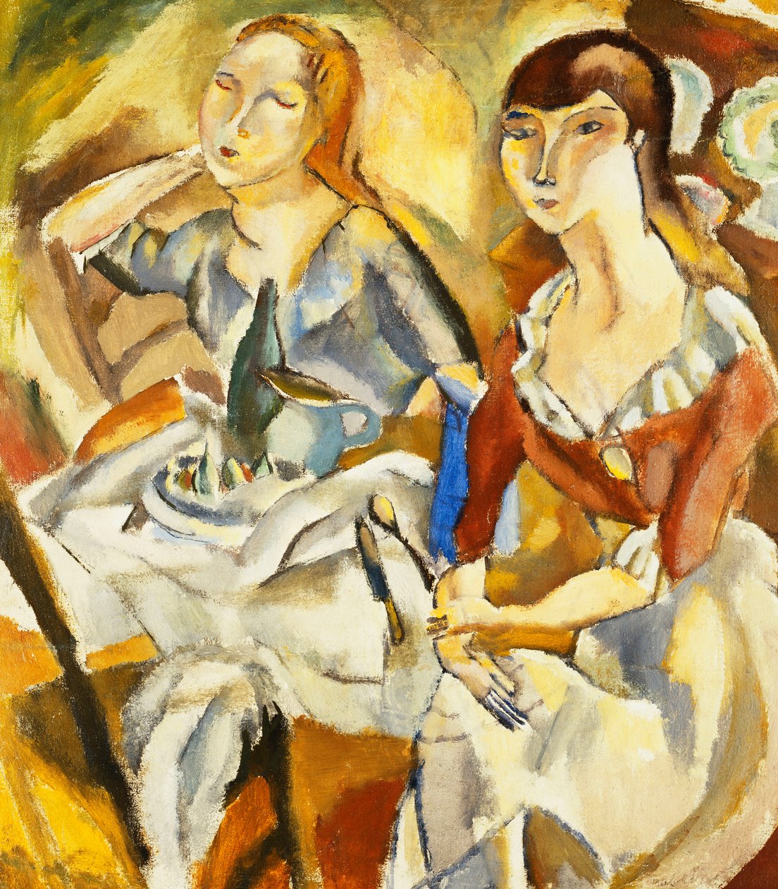 Mladé Dívky Sedí Spolu od Jules Pascin