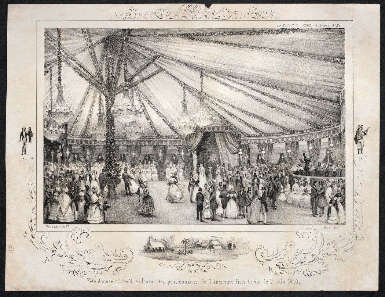 Večírek v Tivoli ve prospěch obyvatel starého občanského seznamu 3. června 1840 od Jules Platier