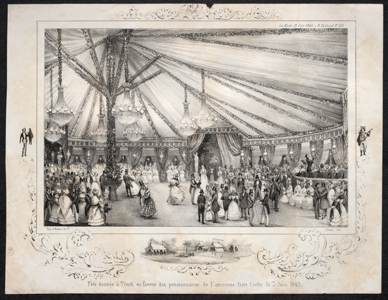 Večírek v Tivoli ve prospěch obyvatel starého občanského seznamu 3. června 1840, 1840. od Jules Platier