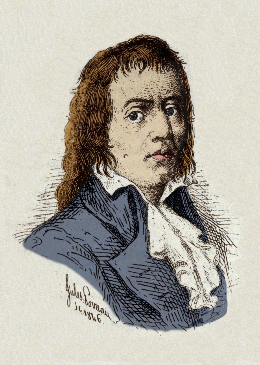 Francouzská revoluce: „Portrét Francoise Babeufa dit Gracchus (1760-1797) revoluční“ kresba Julese Porreaua od Jules Porreau