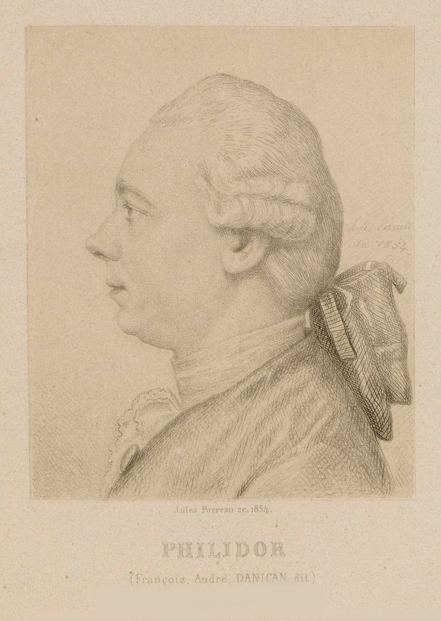 Portrét François-André Danican Philidor 1726-1795. od Jules Porreau